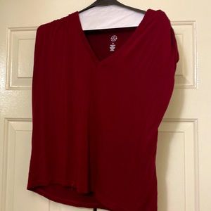NWOT !  Burgundy top , short sleeve